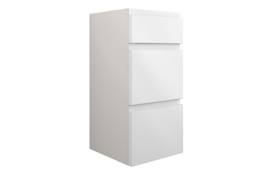 Opulent Kimmy 300mm Standard 3 Drawer Unit - White Gloss / Grey Cabinet (OBC109966)