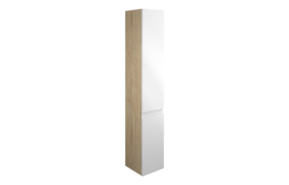 Opulent Kimmy 300mm Tall Unit - White Gloss / Oak Cabinet (OBC109970)