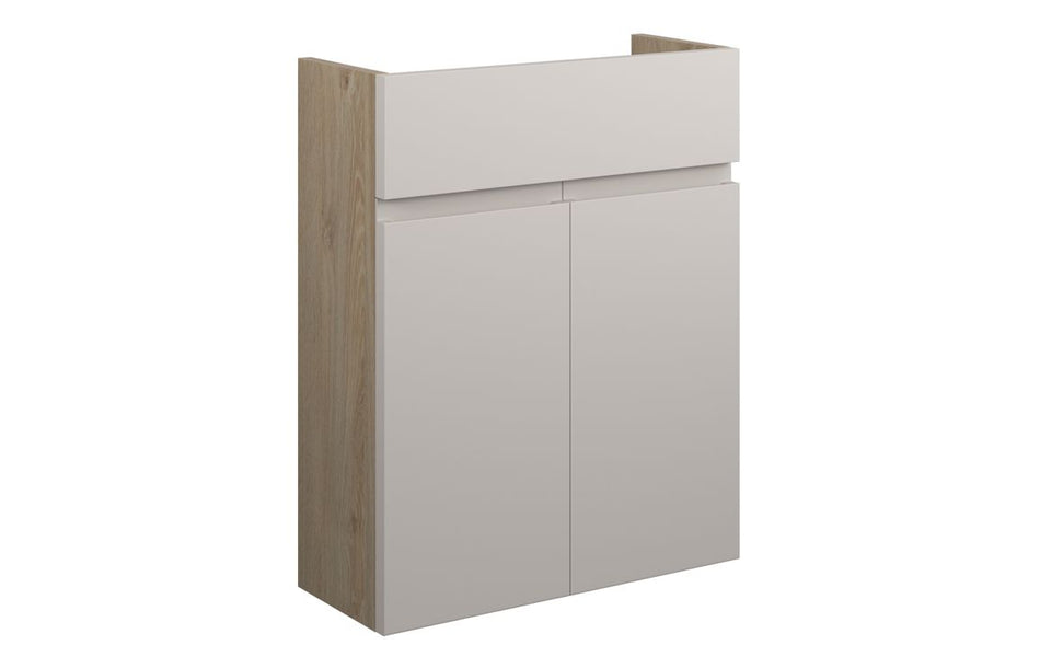 Opulent Kimmy 500mm Slim Basin Unit - Matt Dove Grey / Oak Cabinet (OBC110115)