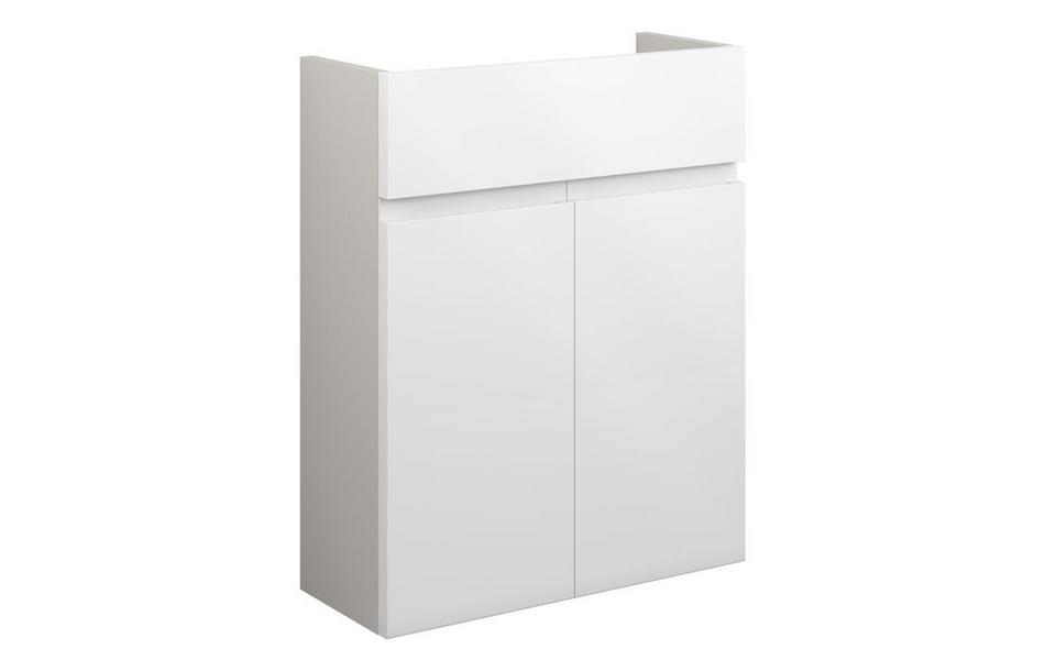 Opulent Kimmy 500mm Slim Basin Unit - White Gloss / Grey Cabinet (OBC109972)