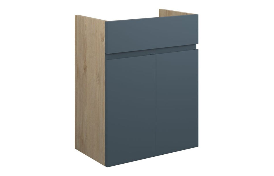 Opulent Kimmy 500mm Standard Basin Unit - Matt Arley Blue / Oak Cabinet (OBC110331)