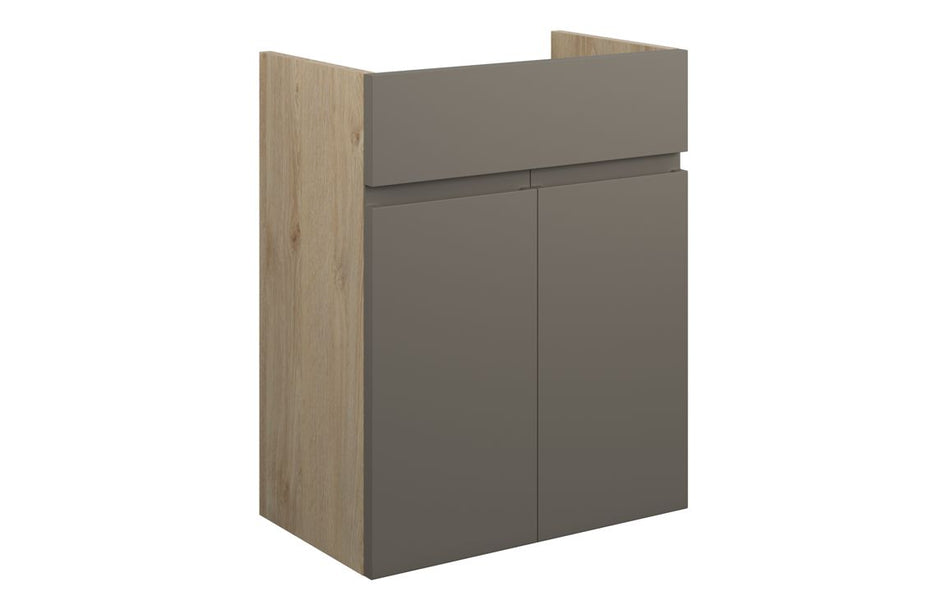 Opulent Kimmy 500mm Standard Basin Unit - Matt Stone / Oak Cabinet (OBC110189)