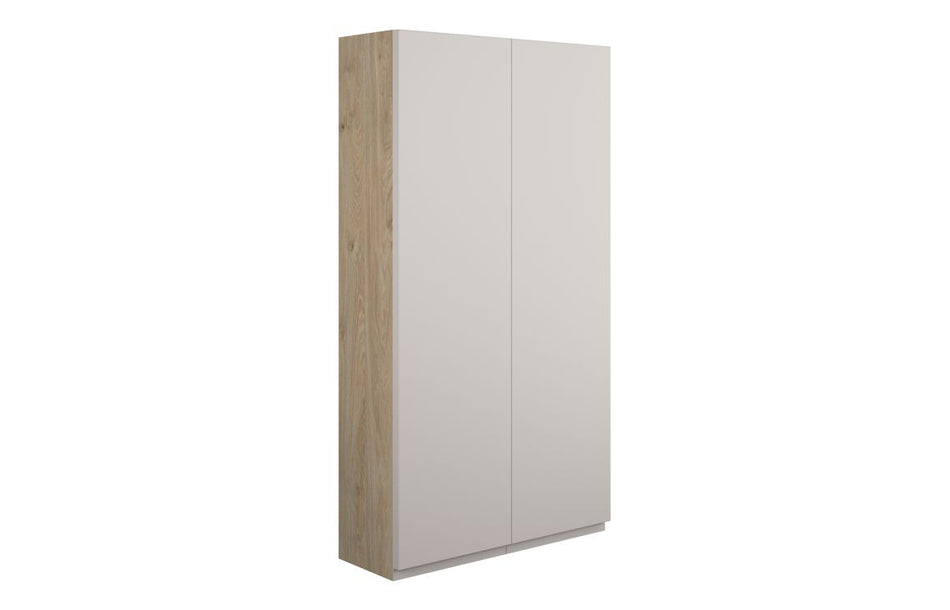 Opulent Kimmy 600mm Slim 2 Door Storage Unit - Matt Dove Grey / Oak Cabinet (OBC110145)