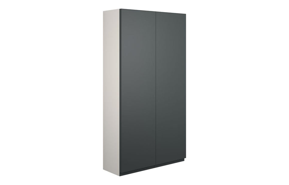 Opulent Kimmy 600mm Slim 2 Door Storage Unit - Matt Graphite Grey / Grey Cabinet (OBC110073)