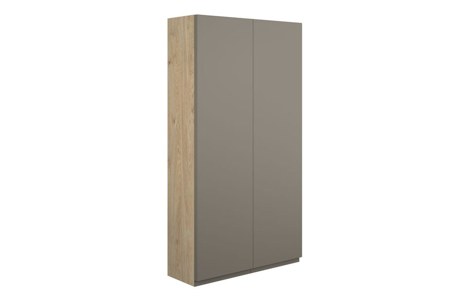 Opulent Kimmy 600mm Slim 2 Door Storage Unit - Matt Stone / Oak Cabinet (OBC110216)