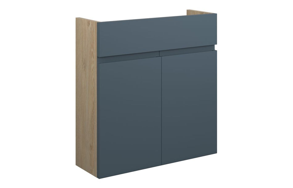 Opulent Kimmy 600mm Slim Basin Unit - Matt Arley Blue / Oak Cabinet (OBC110334)