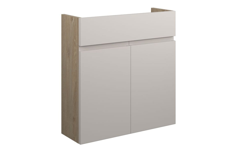 Opulent Kimmy 600mm Slim Basin Unit - Matt Dove Grey / Oak Cabinet (OBC110121)