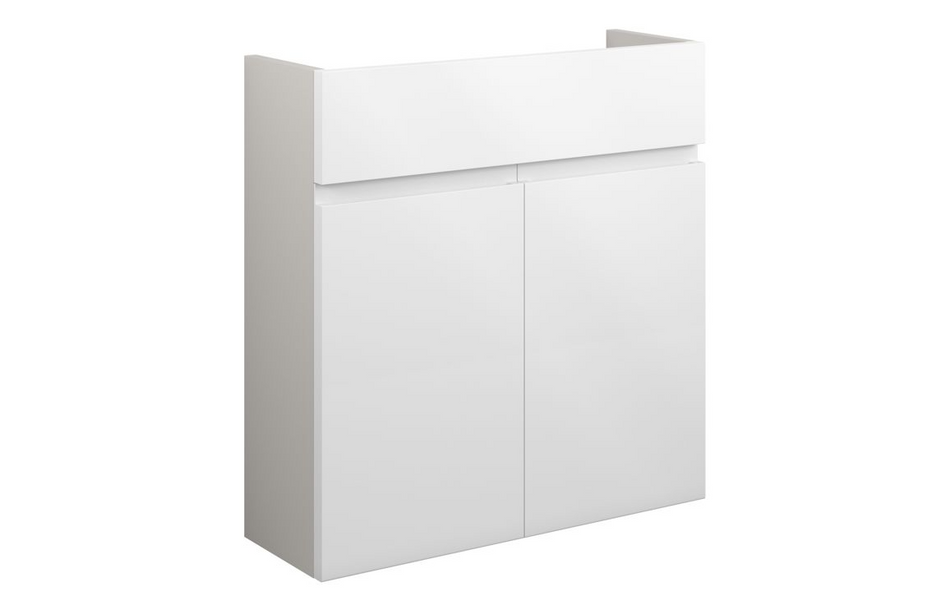 Opulent Kimmy 600mm Slim Basin Unit - White Gloss / Grey Cabinet (OBC109978)