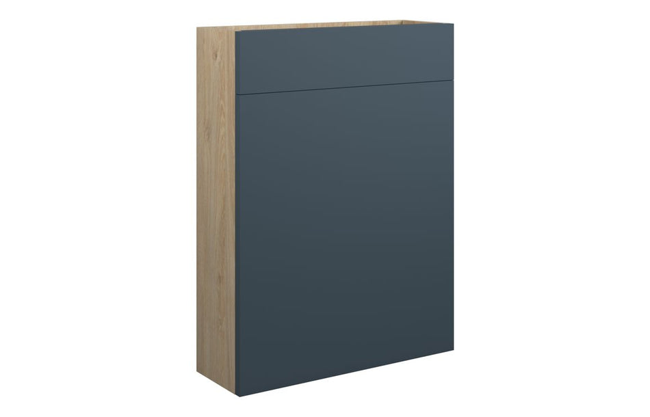 Opulent Kimmy 600mm Slim WC Unit - Matt Arley Blue / Oak Cabinet (OBC110346)