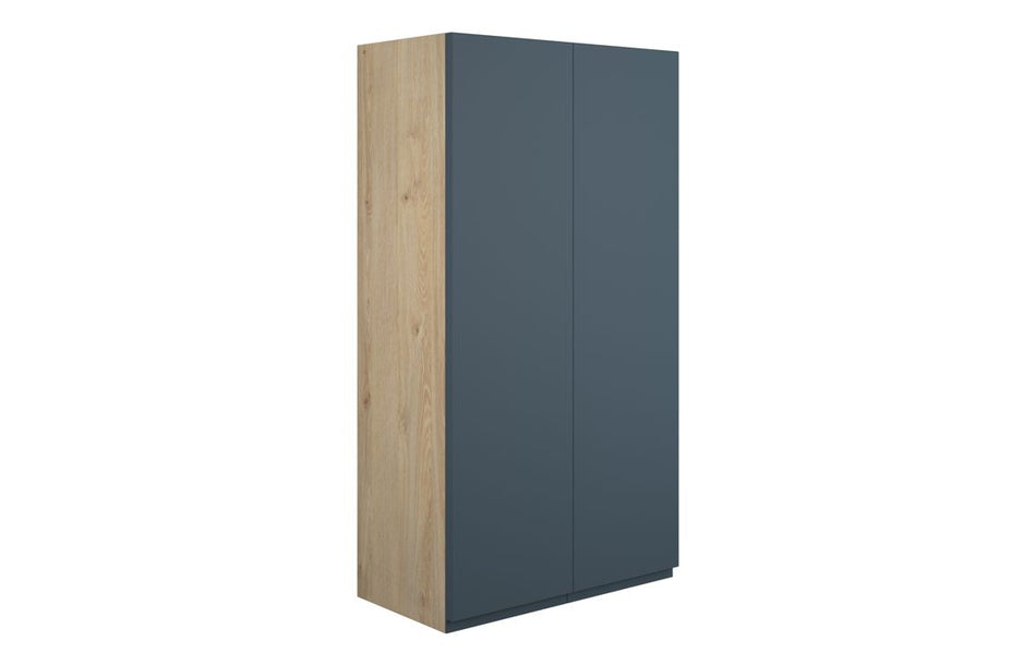 Opulent Kimmy 600mm Standard 2 Door Storage Unit - Matt Arley Blue / Oak Cabinet (OBC110355)