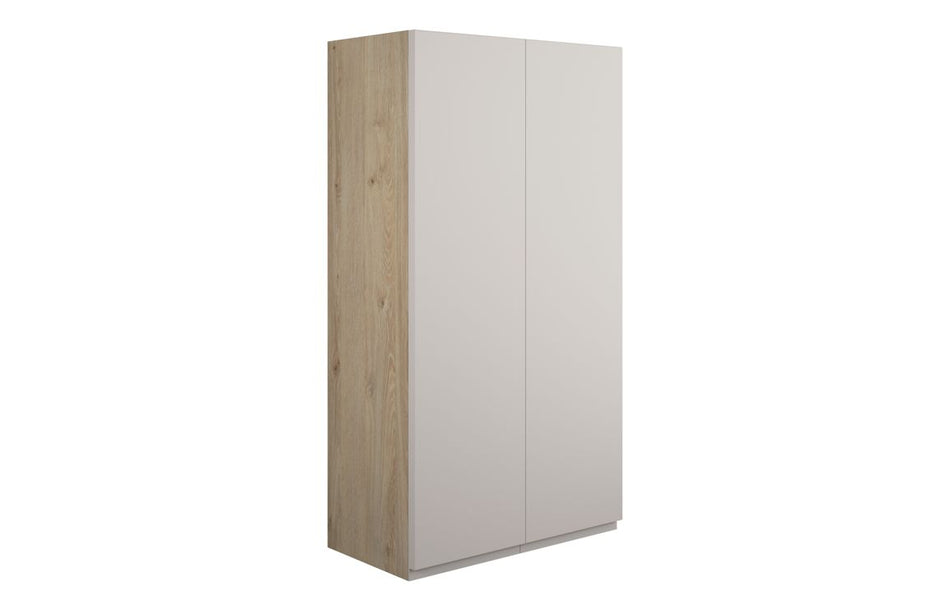 Opulent Kimmy 600mm Standard 2 Door Storage Unit - Matt Dove Grey / Oak Cabinet (OBC110142)