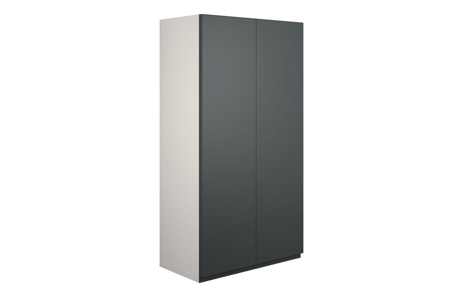 Opulent Kimmy 600mm Standard 2 Door Storage Unit - Matt Graphite Grey / Grey Cabinet (OBC110070)