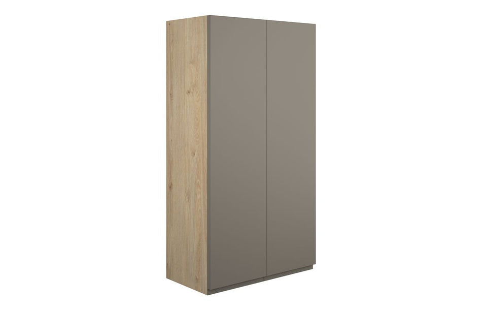 Opulent Kimmy 600mm Standard 2 Door Storage Unit - Matt Stone / Oak Cabinet (OBC110213)