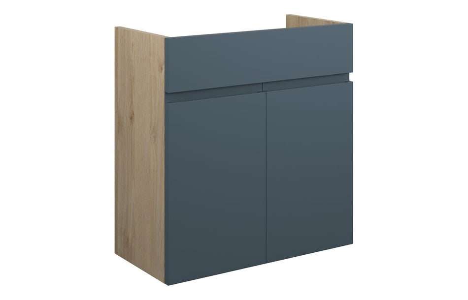 Opulent Kimmy 600mm Standard Basin Unit - Matt Arley Blue / Oak Cabinet (OBC110337)