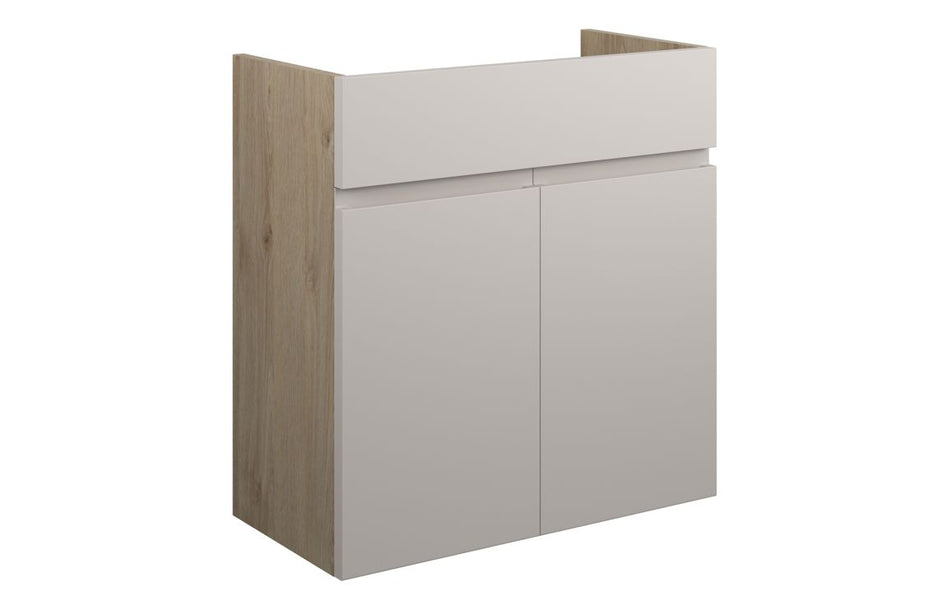 Opulent Kimmy 600mm Standard Basin Unit - Matt Dove Grey / Oak Cabinet (OBC110124)