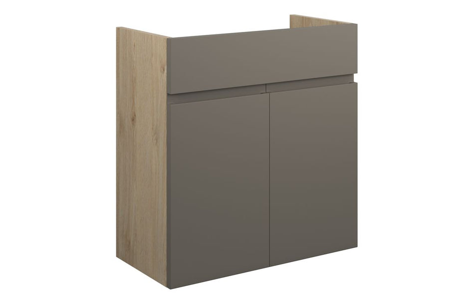 Opulent Kimmy 600mm Standard Basin Unit - Matt Stone / Oak Cabinet (OBC110195)