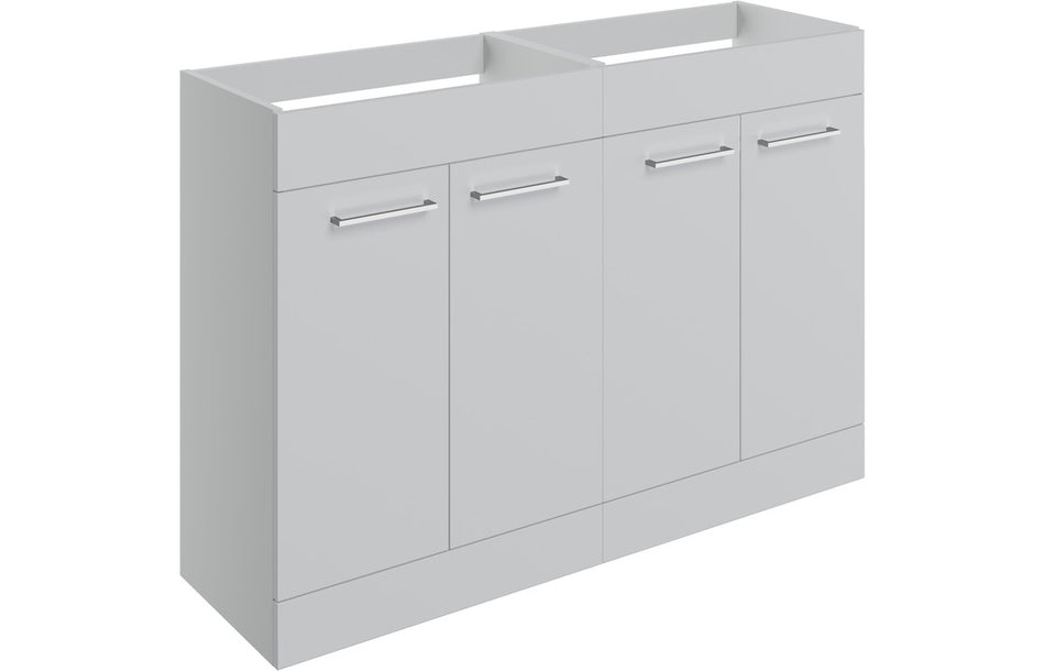 Opulent Leo 1180mm Floor Standing 2 Door Basin Unit Run - No Top - Grey Gloss (OBC106922)