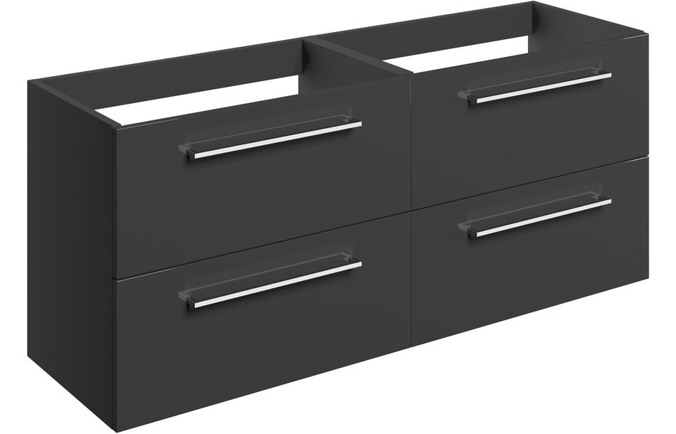 Opulent Leo 1180mm Wall Hung 2 Drawer Basin Unit Run - No Top - Anthracite Gloss (OBC106926)