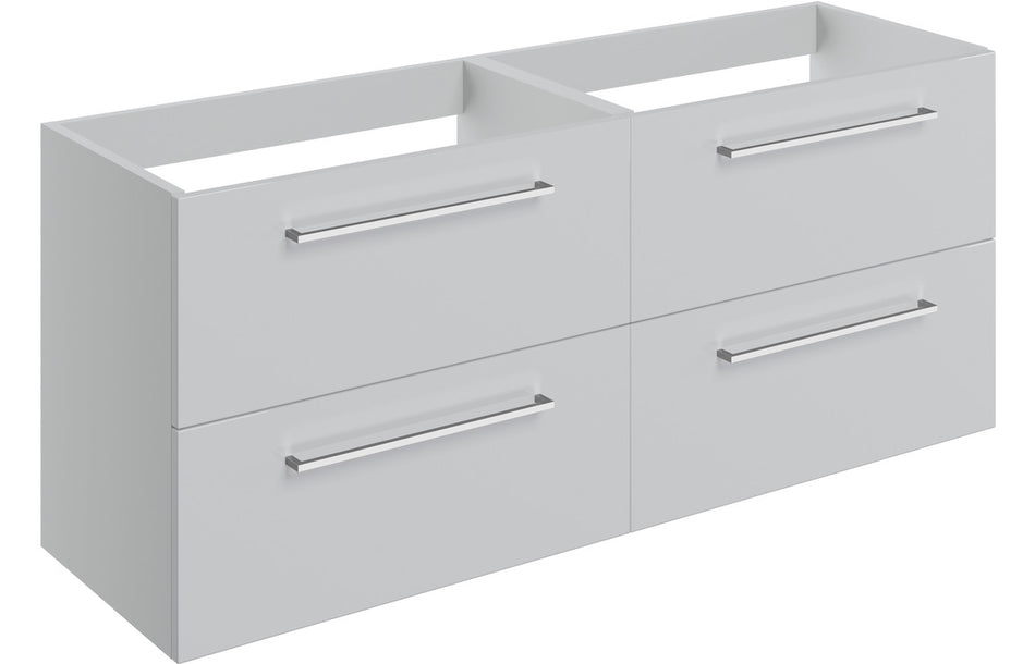 Opulent Leo 1180mm Wall Hung 2 Drawer Basin Unit Run - No Top - Grey Gloss (OBC106925)