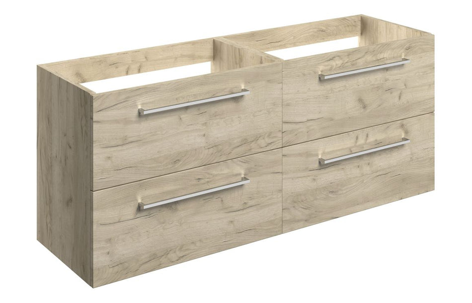 Opulent Leo 1180mm Wall Hung 2 Drawer Basin Unit Run - No Top - Oak (OBC107494)