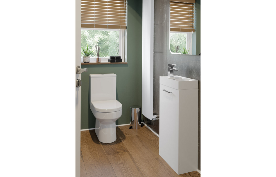 Opulent Leo 1210mm Floor Standing 4 Door Basin Unit and 2 Tap Hole Thin Edge Basin - White Gloss (OBC111364)