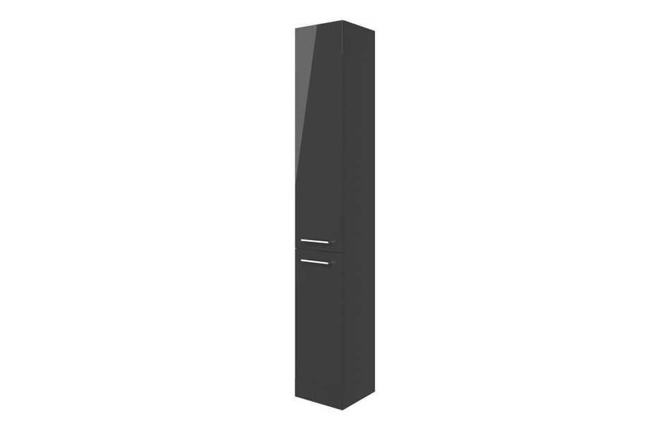 Opulent Leo 350mm Floor Standing 2 Door Tall Unit - Anthracite Gloss (OBC103313)