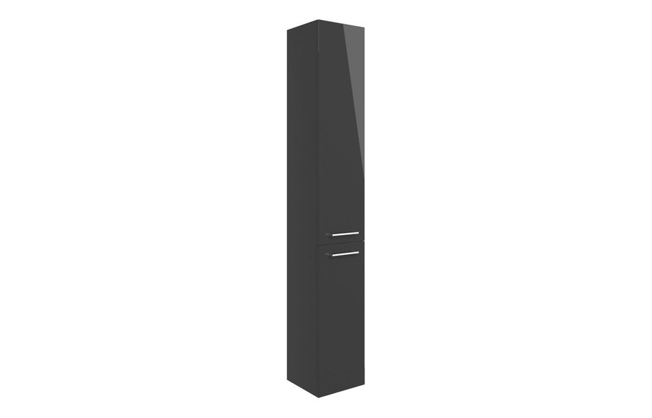 Opulent Leo 350mm Floor Standing 2 Door Tall Unit - Anthracite Gloss (OBC103313)