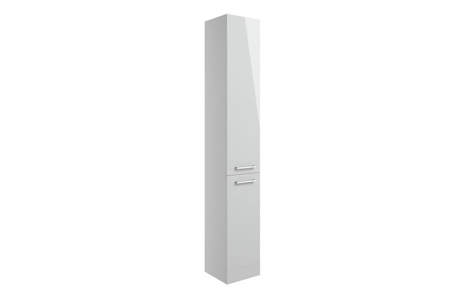 Opulent Leo 350mm Floor Standing 2 Door Tall Unit - Grey Gloss (OBC103312)