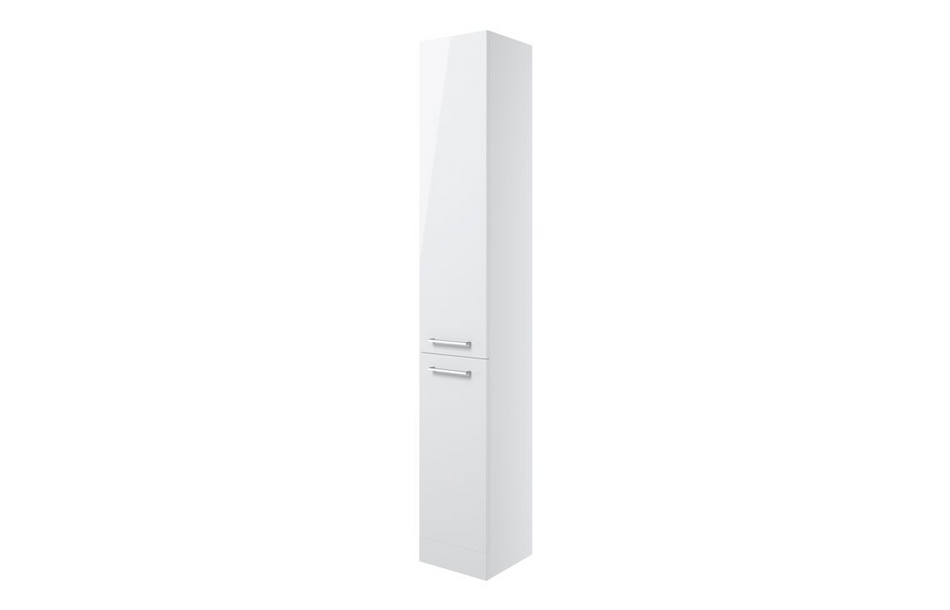 Opulent Leo 350mm Floor Standing 2 Door Tall Unit - White Gloss (OBC103311)