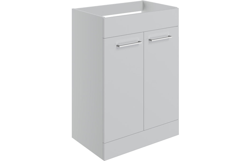 Opulent Leo 590mm Floor Standing 2 Door Basin Unit - No Top - Grey Gloss (OBC106916)
