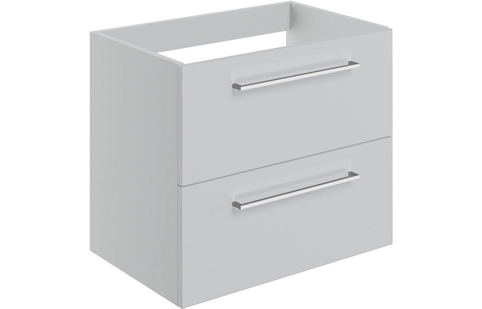 Opulent Leo 590mm Wall Hung 2 Drawer Basin Unit - No Top - Grey Gloss (OBC106919)