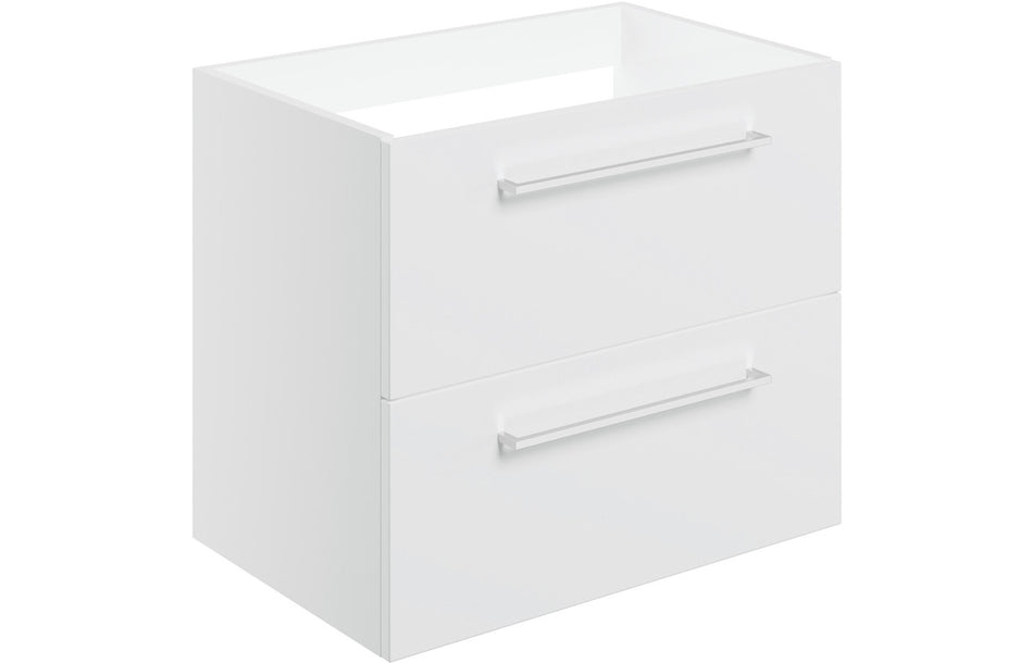 Opulent Leo 590mm Wall Hung 2 Drawer Basin Unit - No Top - White Gloss (OBC106918)