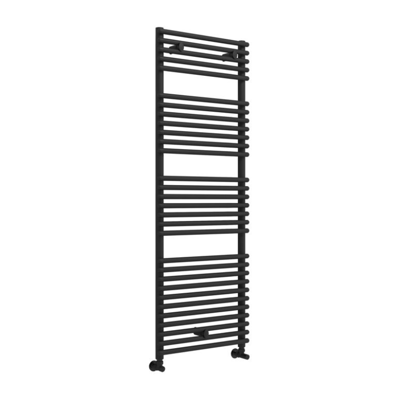 Opulent Leo Round Ladder Radiator - 500x1450mm - Black (OBC108544)
