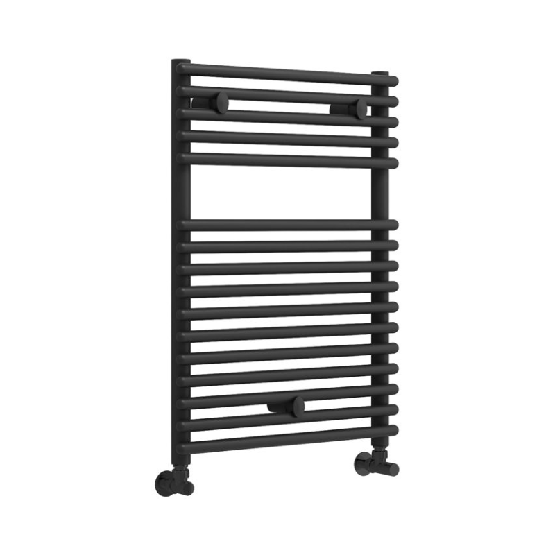 Opulent Leo Round Ladder Radiator - 500x730mm - Black (OBC108542)