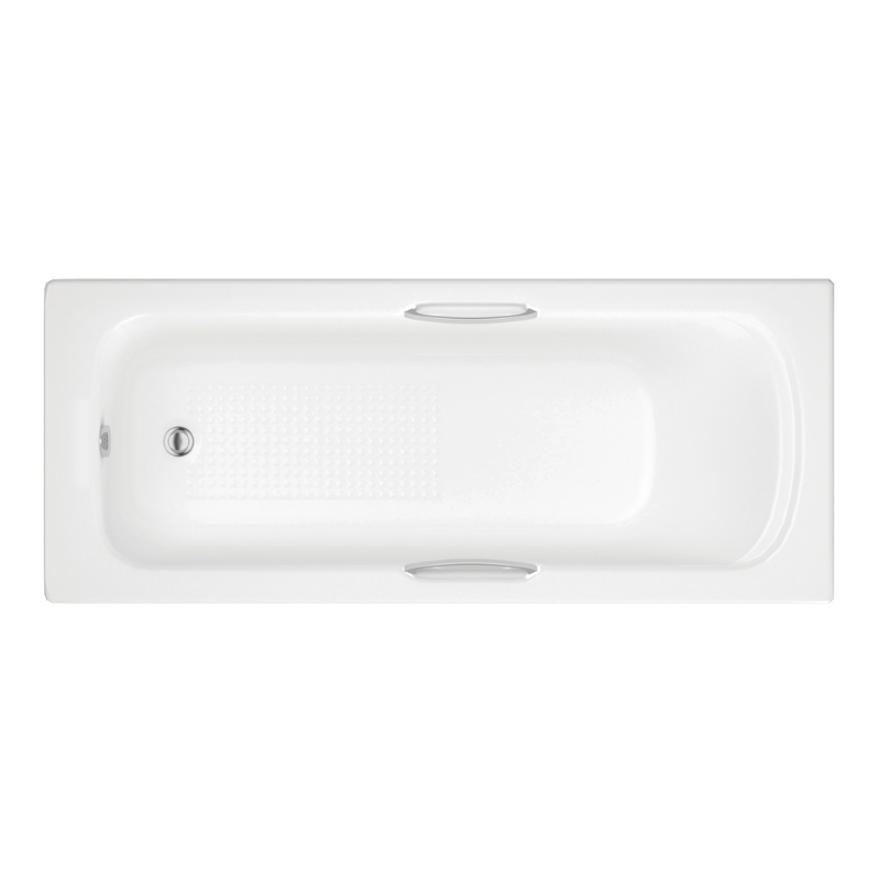 Opulent Liberace Single End Twin Grip Textured Base 8mm 1700x700x510mm Two Tap Hole Bath (OBC3089)