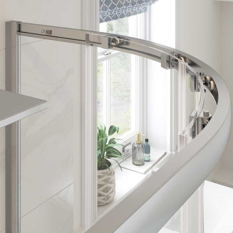 Opulent Lincoln 1000x800mm 2 Door Offset Quadrant - Chrome (OBC101434)