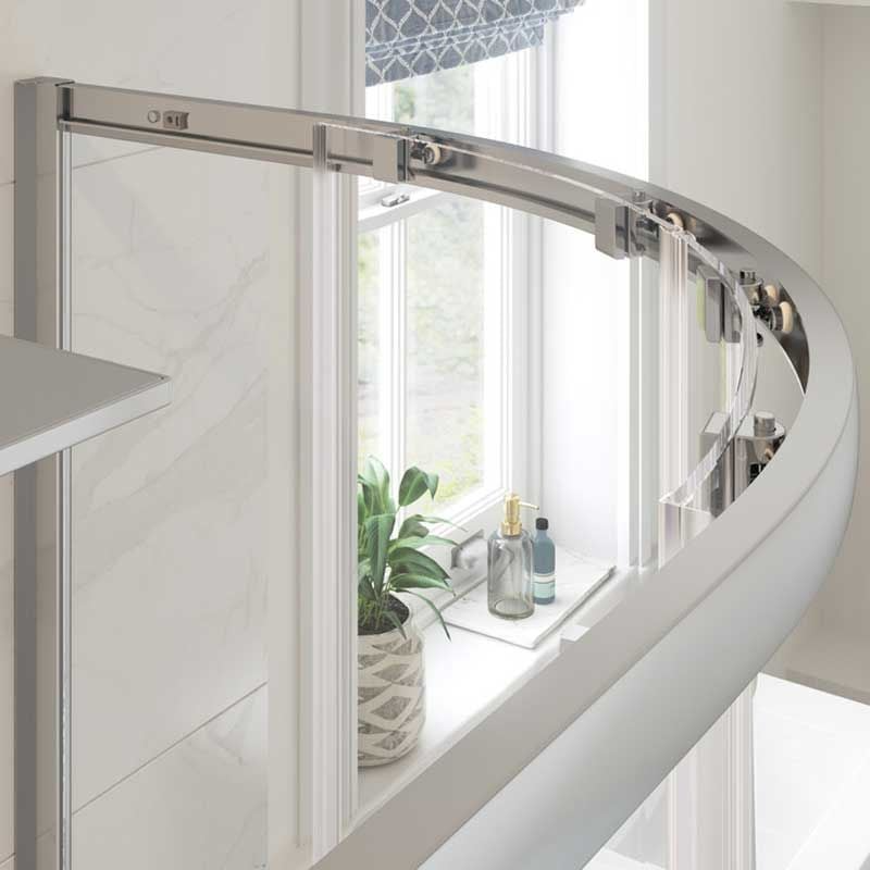 Opulent Lincoln 1200x800mm 2 Door Offset Quadrant - Chrome (OBC101435)