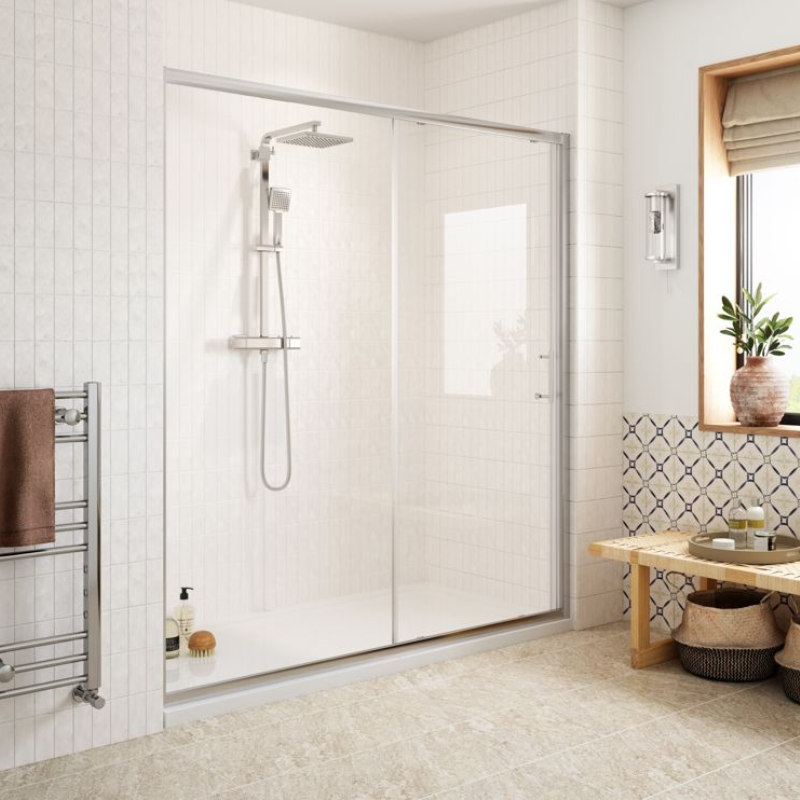 Opulent Lincoln 1500mm Easy-Fit Sliding Door - Chrome (OBC116183)