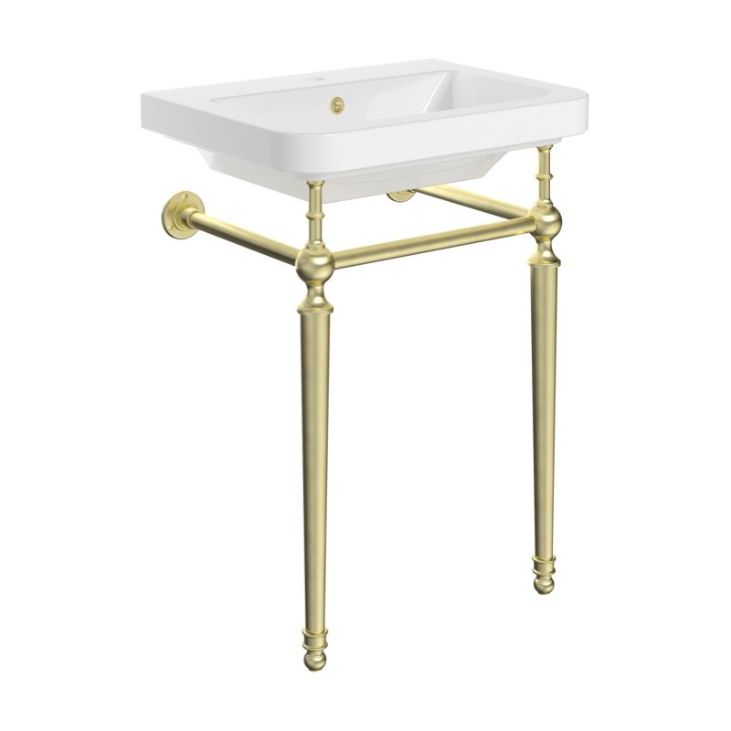 Opulent Lincoln 610mm One Tap Hole Console Basin - Brushed Brass (OBC116021)