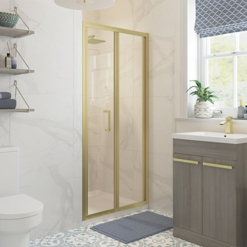 Opulent Lincoln 760mm Bifold Door - Brushed Brass (OBC116197)