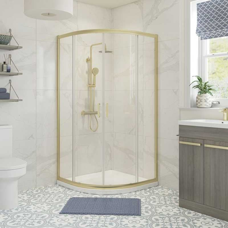 Opulent Lincoln 800mm 2 Door Quadrant - Brushed Brass (OBC107503)
