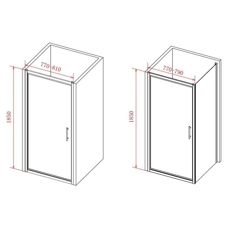 Opulent Lincoln 800mm Infold Door - Chrome (OBC102824)