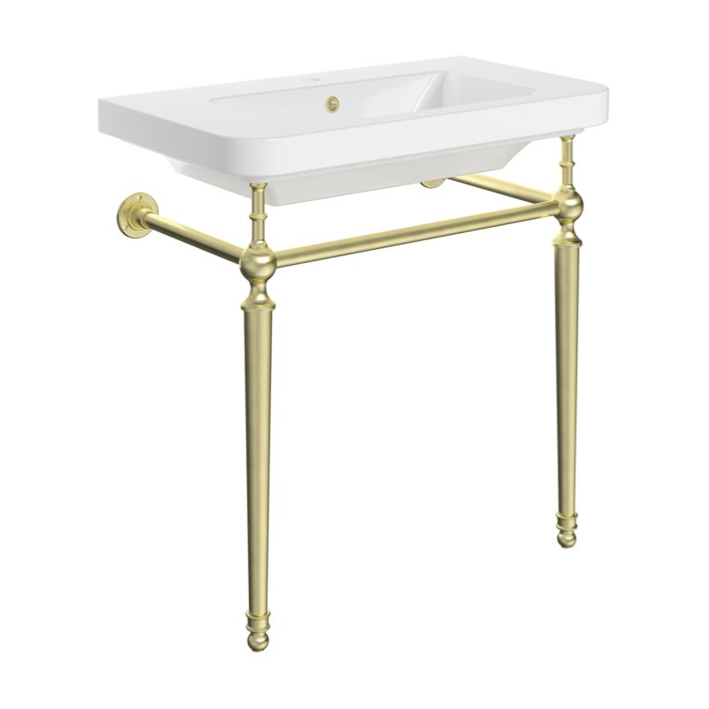 Opulent Lincoln 810mm One Tap Hole Console Basin - Brushed Brass (OBC116022)