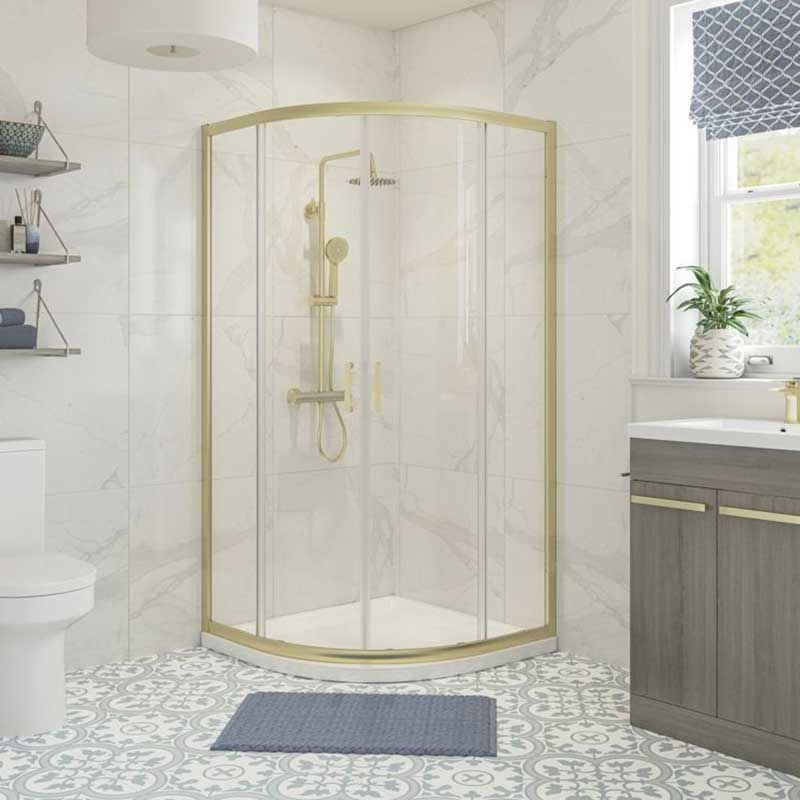 Opulent Lincoln 900mm 2 Door Quadrant - Brushed Brass (OBC107504)