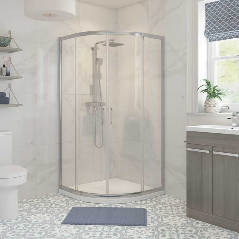 Opulent Lincoln 900mm 2 Door Quadrant - Chrome (OBC101428)