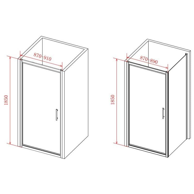 Opulent Lincoln 900mm Infold Door - Chrome (OBC102825)