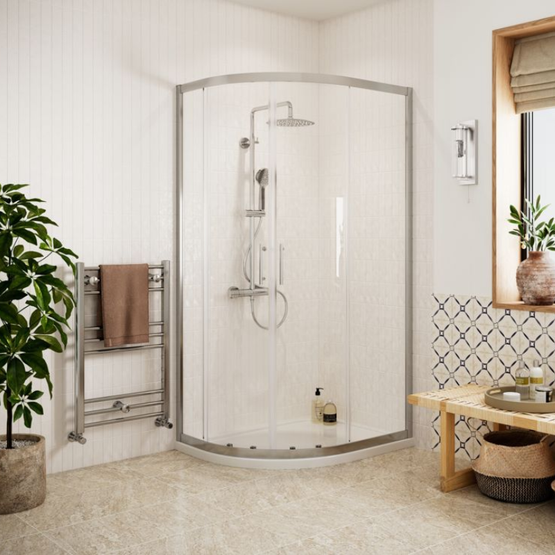 Opulent Lincoln Easy-Fit 1000x800mm 2 Door Offset Quadrant - Chrome (OBC116212)