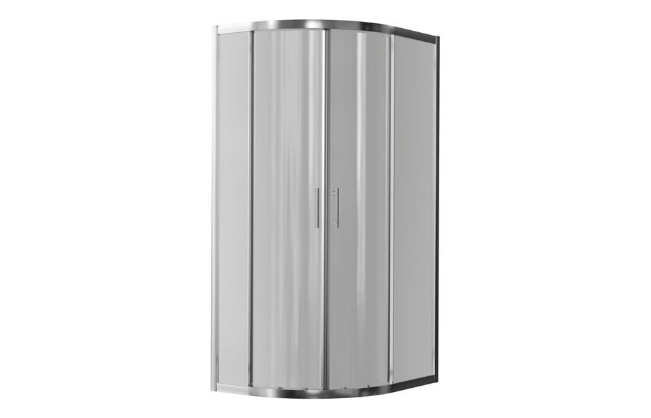 Opulent Lincoln Easy-Fit 1200x800mm 2 Door Offset Quadrant & 45mm Tray Pack - Left Hand - Chrome (OBC116970)
