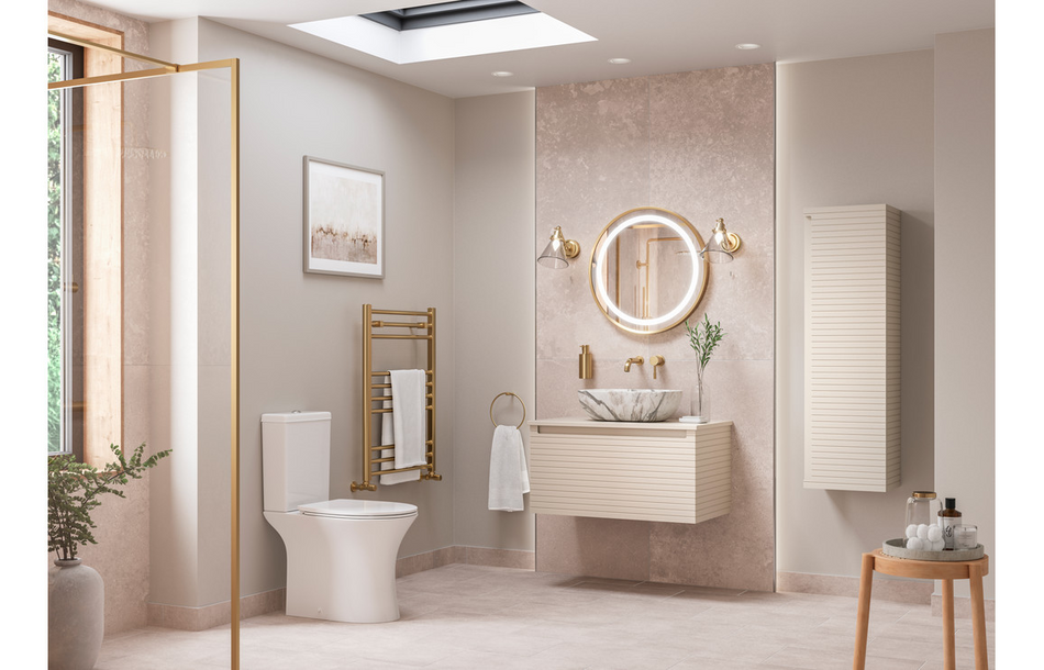 Opulent Loxley 610mm Wall Hung 1 Drawer Basin Unit and Worktop - Matt Cotton (OBC106928)