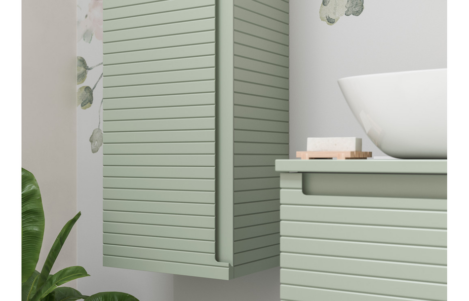 Opulent Loxley 815mm Wall Hung 1 Drawer Basin Unit and 1 Tap Hole Basin - Matt Willow Green (OBC106941)